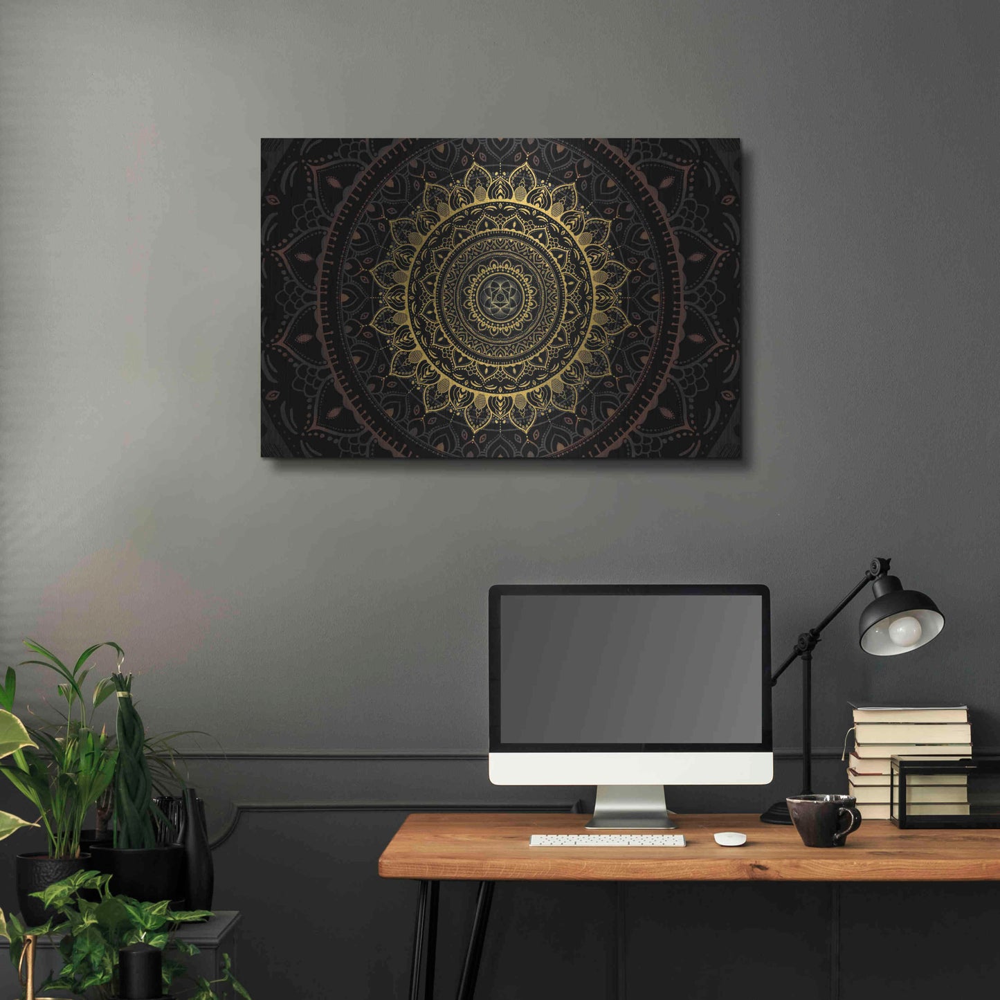 Luxe Metal Art 'Zen Mandala' by Cameron Gray, Metal Wall Art,36x24