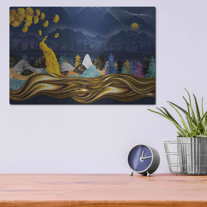 Luxe Metal Art 'Golden Peacock' by Luxe Portfolio, Metal Wall Art,16x12
