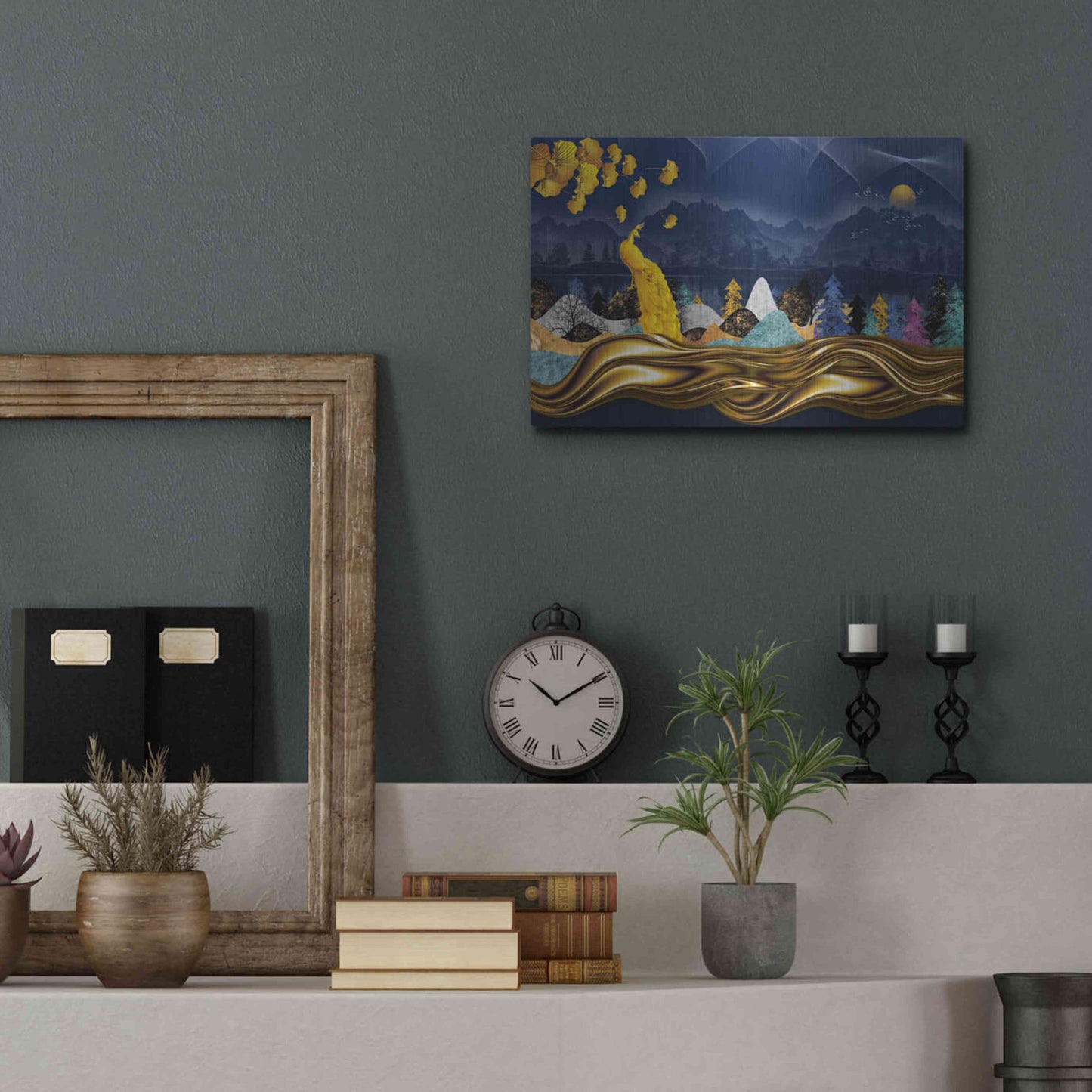 Luxe Metal Art 'Golden Peacock' by Luxe Portfolio, Metal Wall Art,16x12