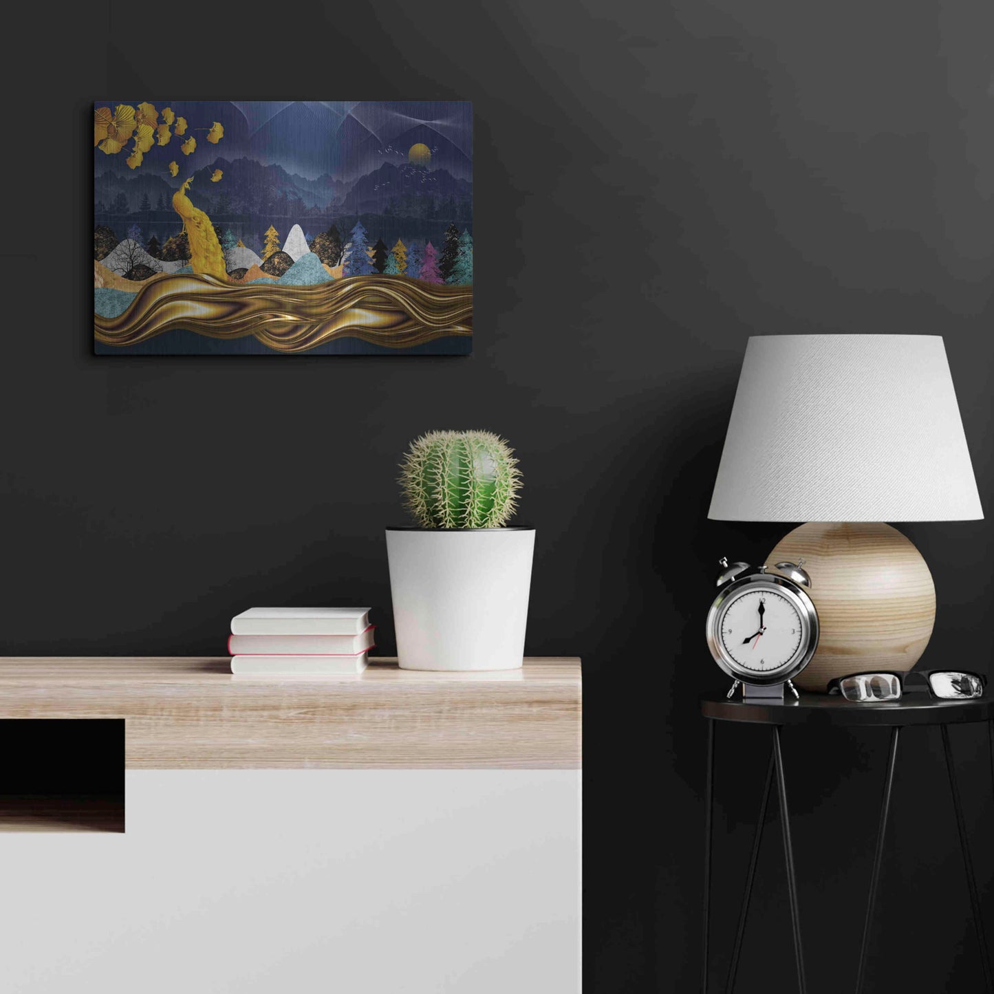 Luxe Metal Art 'Golden Peacock' by Luxe Portfolio, Metal Wall Art,24x16