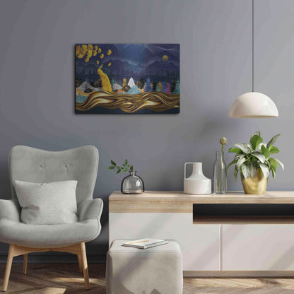 Luxe Metal Art 'Golden Peacock' by Luxe Portfolio, Metal Wall Art,24x16