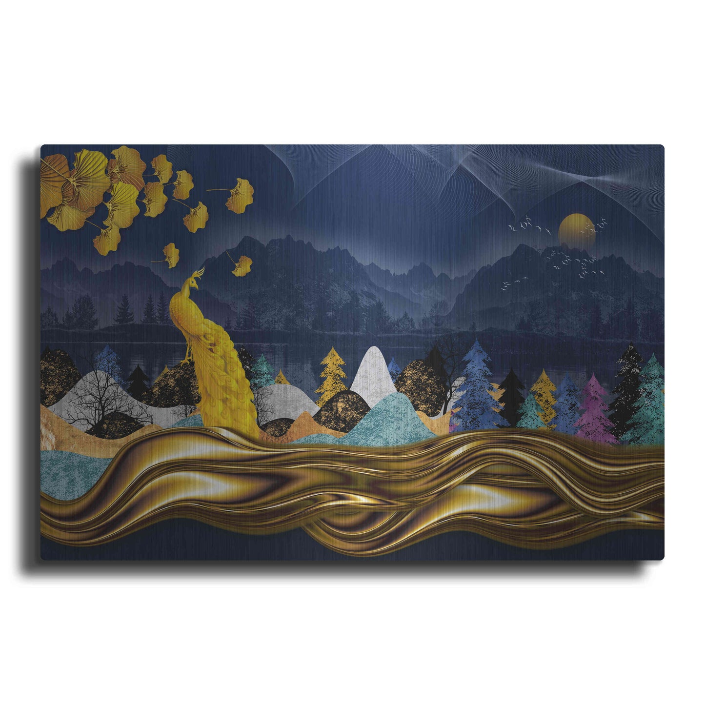 Luxe Metal Art 'Golden Peacock' by Luxe Portfolio, Metal Wall Art