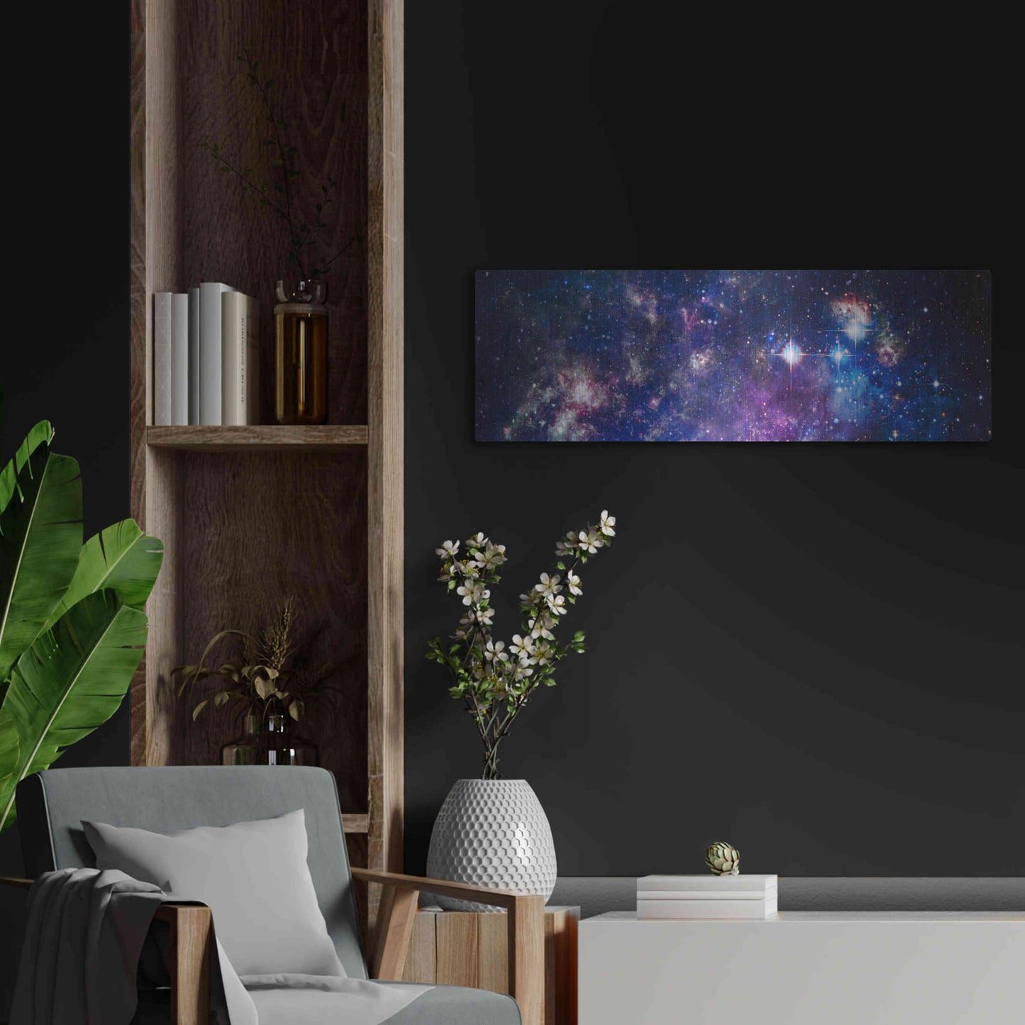 Luxe Metal Art 'Sublime Galaxy' by Luxe Portfolio, Metal Wall Art,36x12