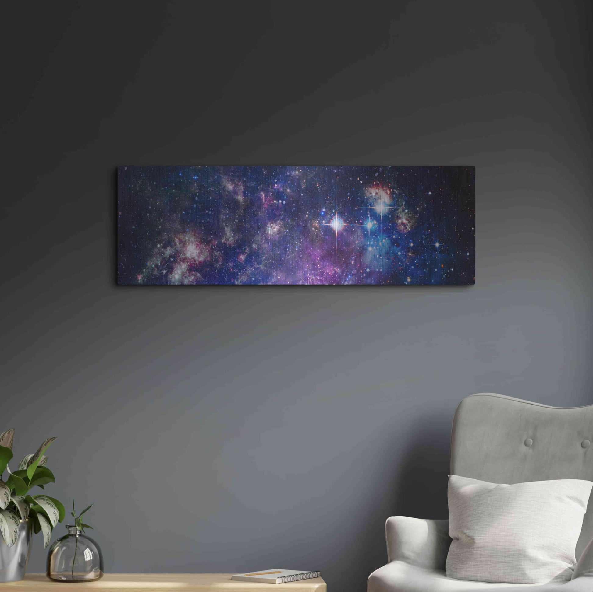 Luxe Metal Art 'Sublime Galaxy' by Luxe Portfolio, Metal Wall Art,36x12