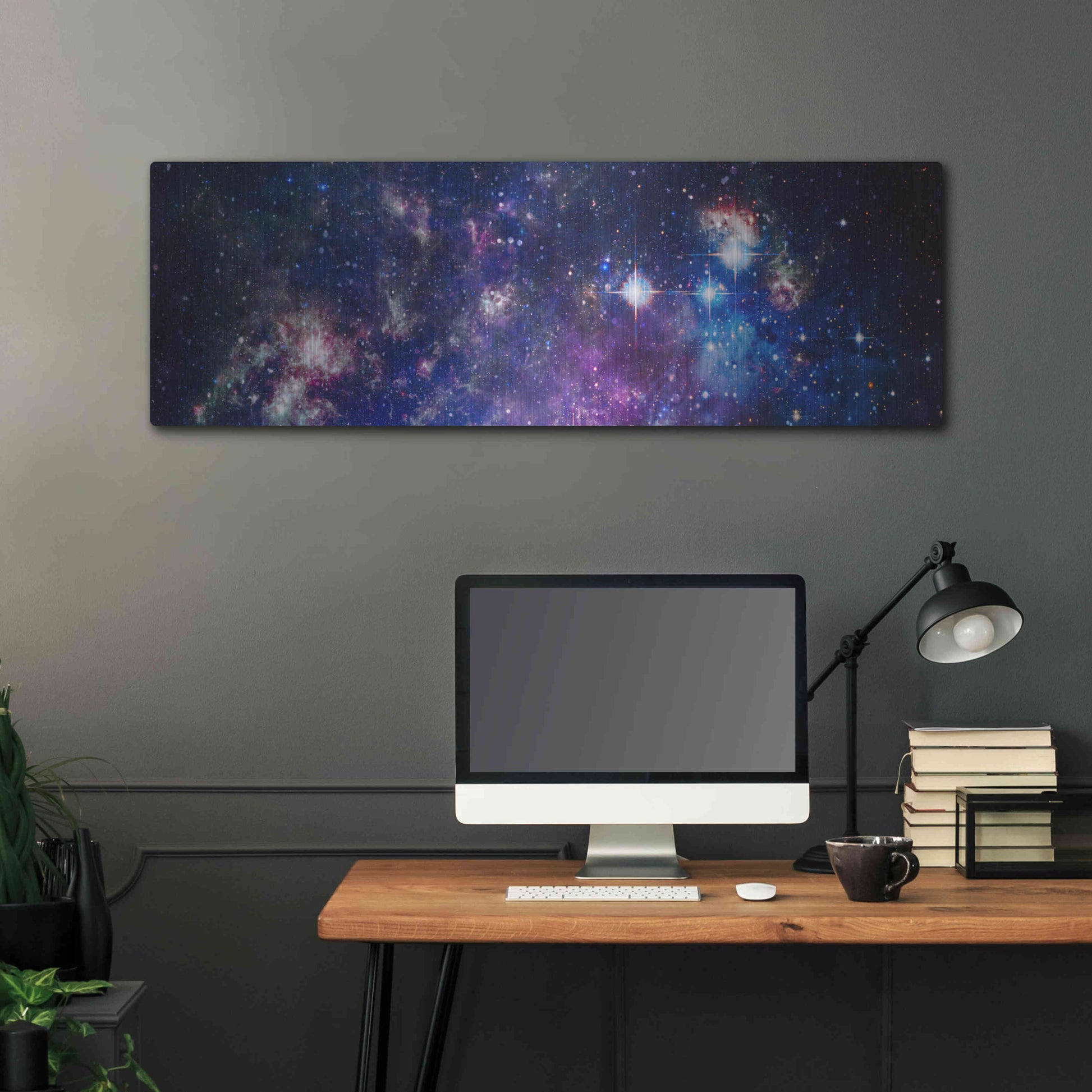 Luxe Metal Art 'Sublime Galaxy' by Luxe Portfolio, Metal Wall Art,48x16