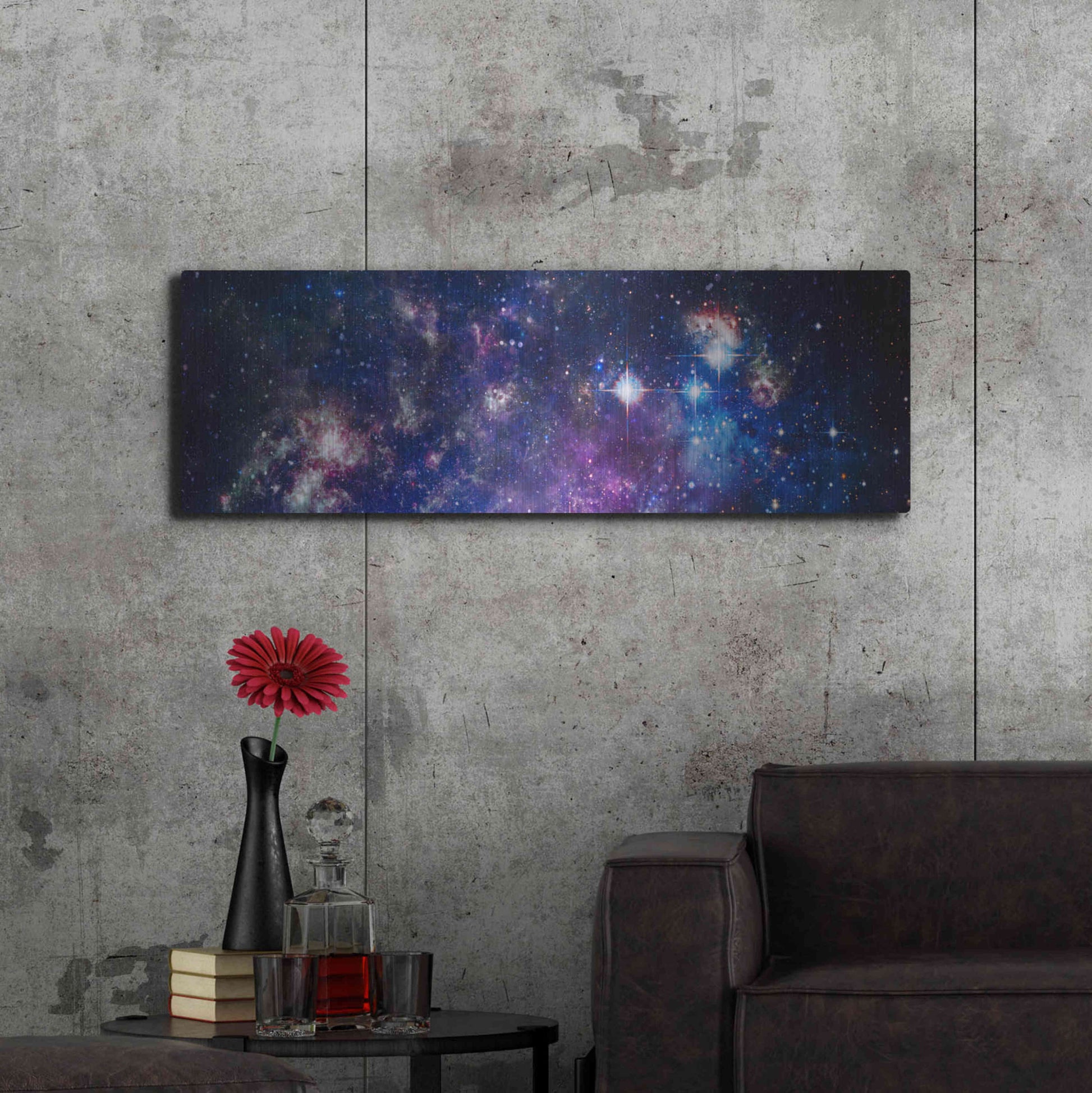 Luxe Metal Art 'Sublime Galaxy' by Luxe Portfolio, Metal Wall Art,48x16