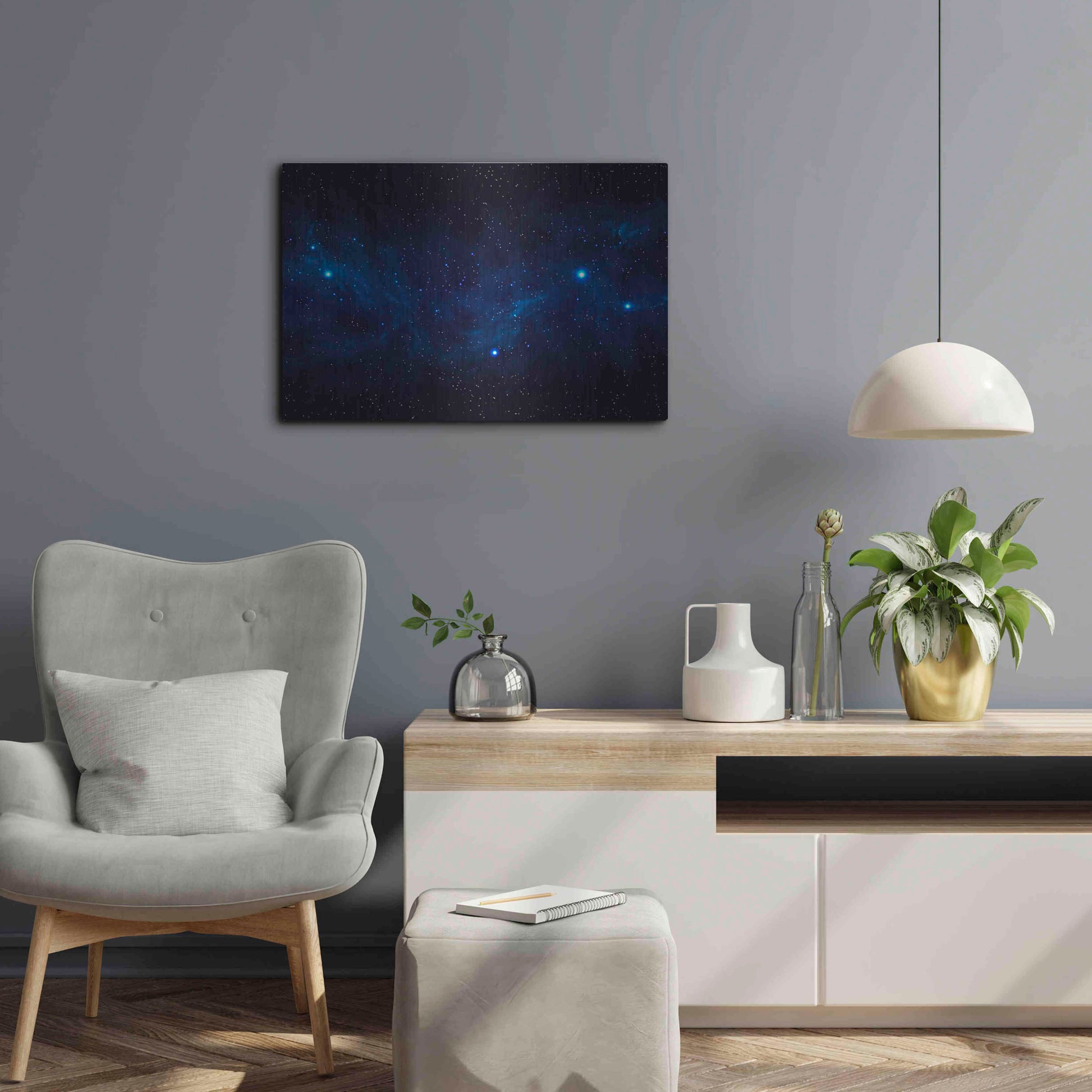 Luxe Metal Art 'Ultramarine Space' by Luxe Portfolio, Metal Wall Art,24x16