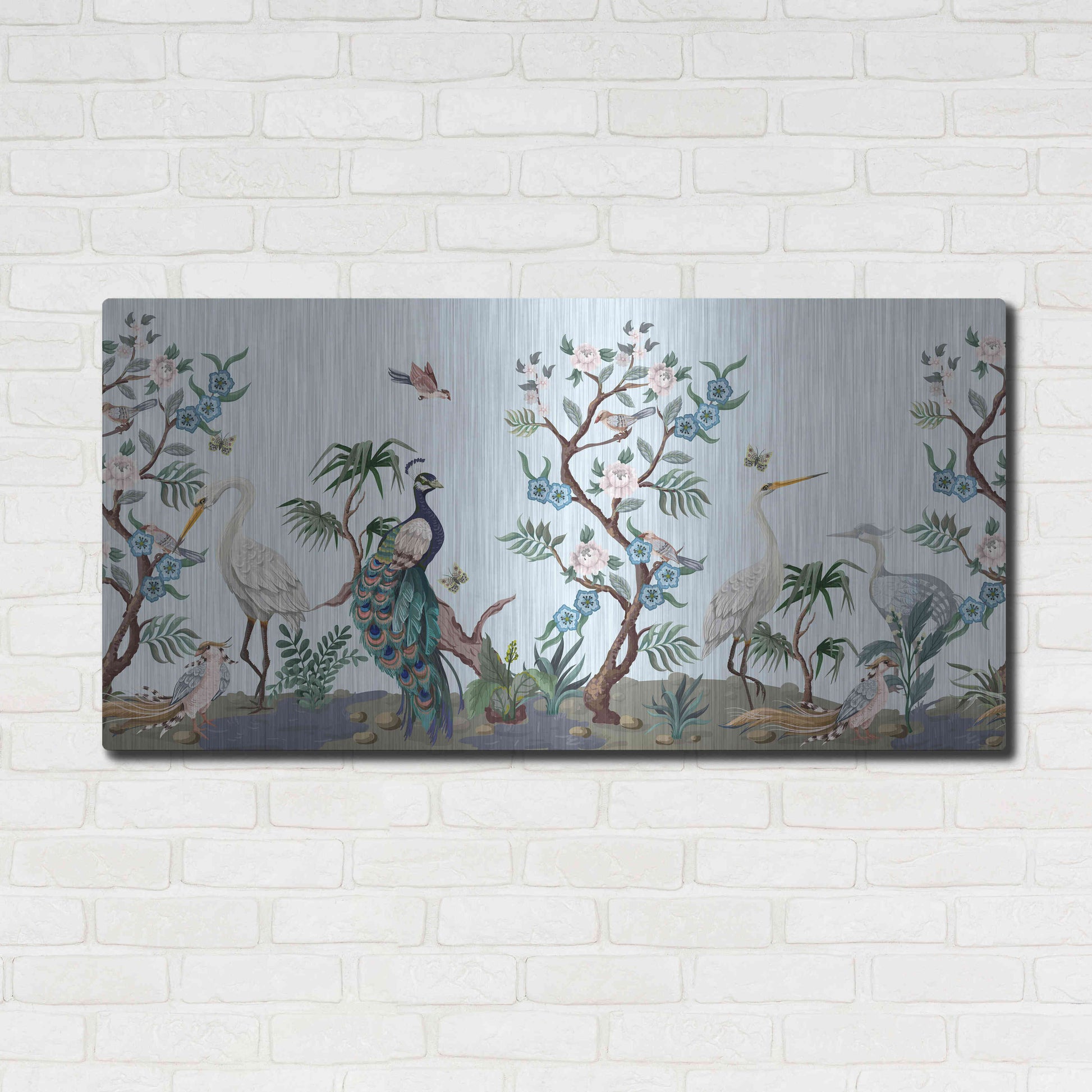 Luxe Metal Art 'Florida Bird Garden' by Luxe Portfolio, Metal Wall Art,48x24