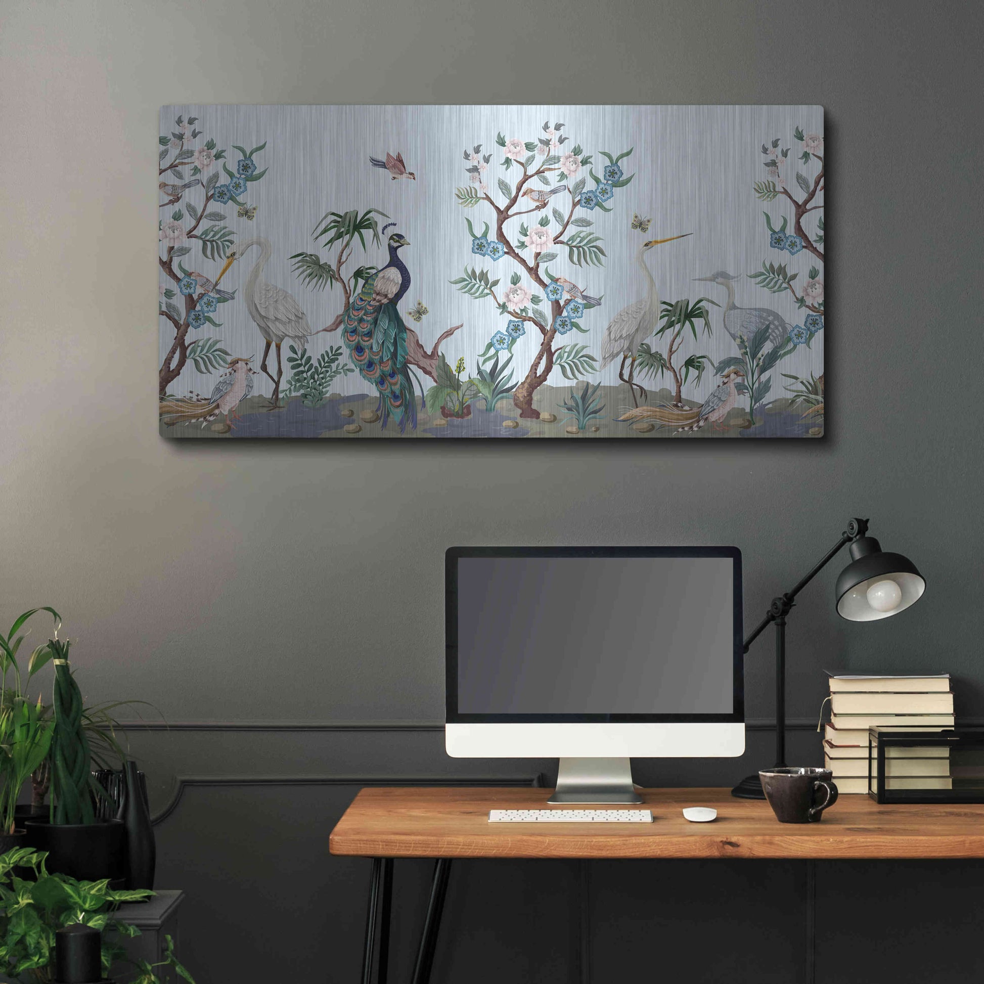 Luxe Metal Art 'Florida Bird Garden' by Luxe Portfolio, Metal Wall Art,48x24