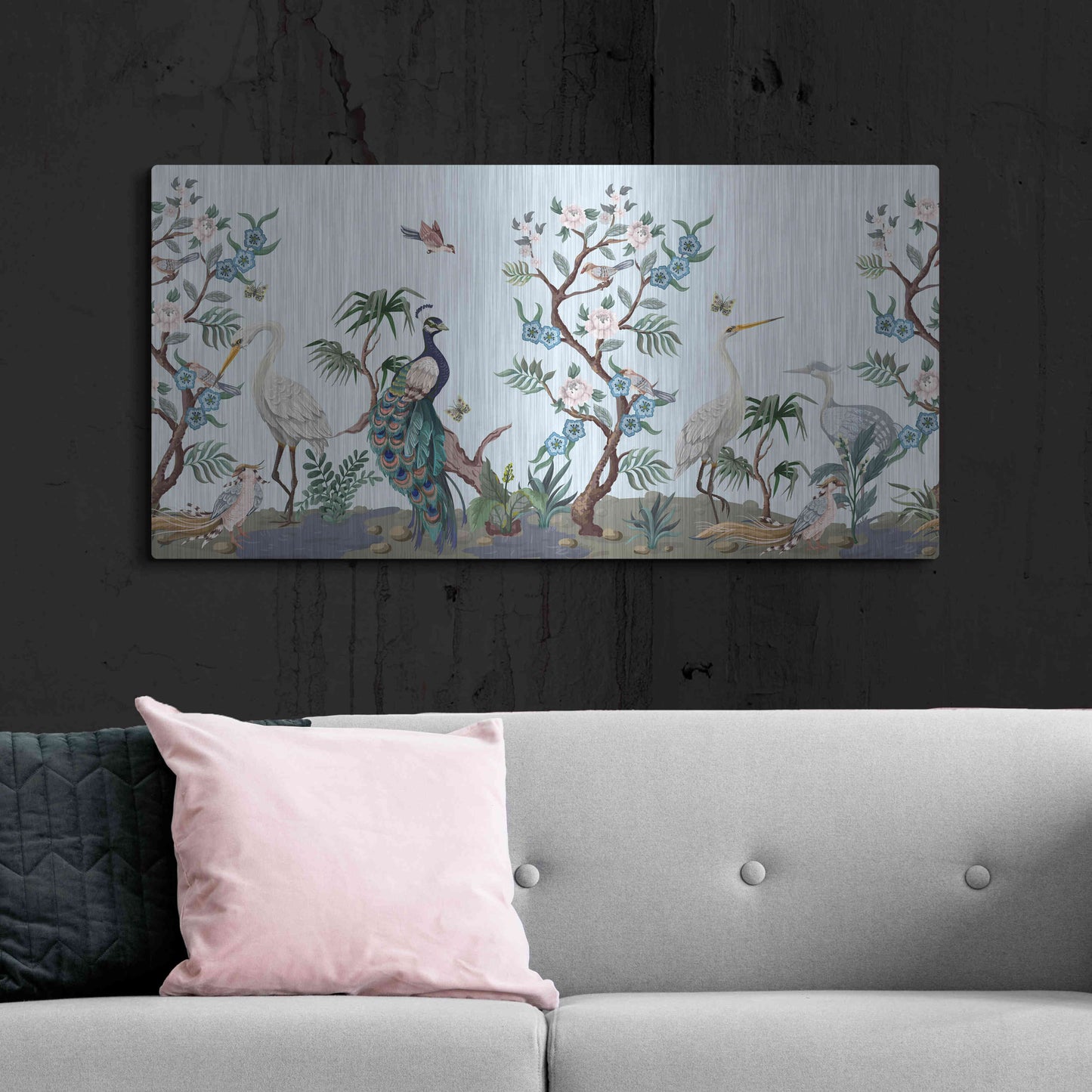 Luxe Metal Art 'Florida Bird Garden' by Luxe Portfolio, Metal Wall Art,48x24