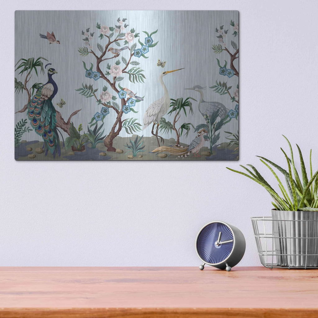 'Florida Bird Garden Crop' by Luxe Metal Portfolio – Metal Wall Art, 16x12 room view