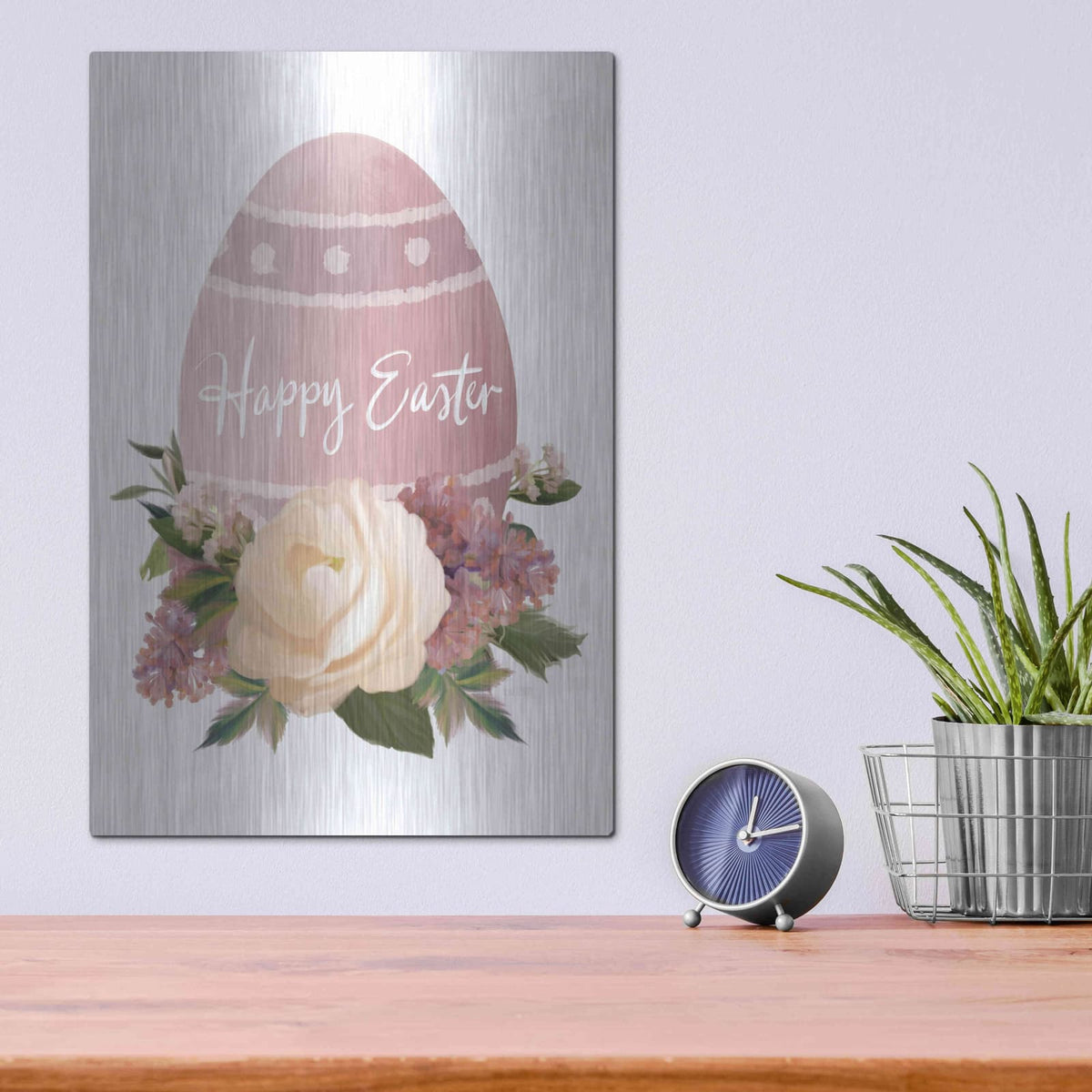 'Happy Easter' by House Fenway – Metal Wall Art, 12x16 room view