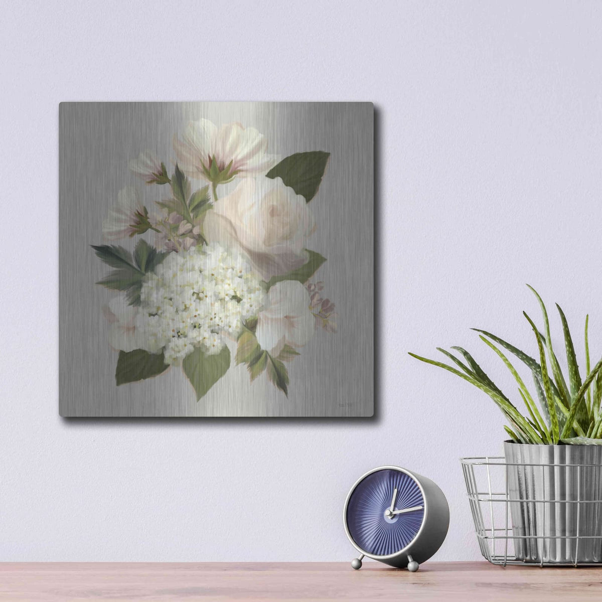 'Heirloom Bouquet' by House Fenway – Metal Wall Art, 12x12 room view