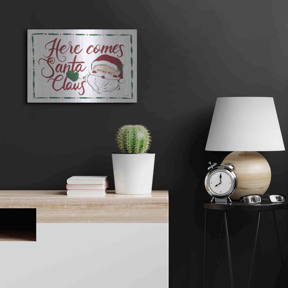 'Here Comes Santa Claus' by House Fenway – Metal Wall Art, 24x16 room view