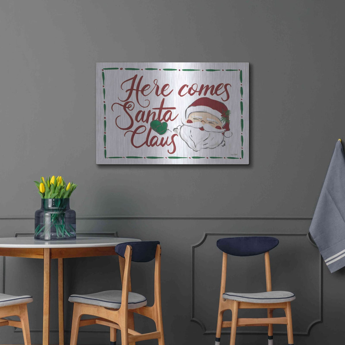 'Here Comes Santa Claus' by House Fenway – Metal Wall Art, 36x24 room view