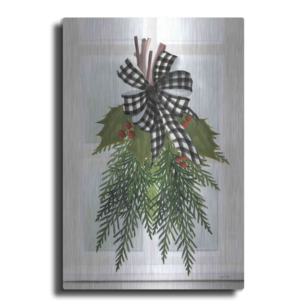 'Holly Christmas Swag' by House Fenway – Metal Wall Art