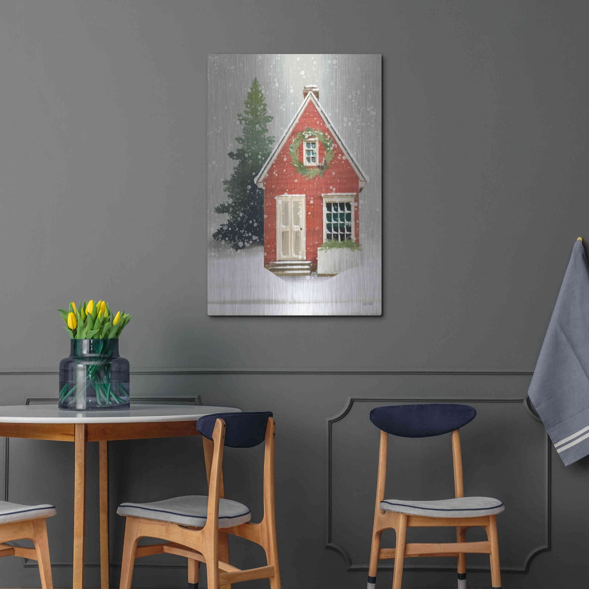 'Home For Christmas' by House Fenway – Metal Wall Art, 24x36 room view