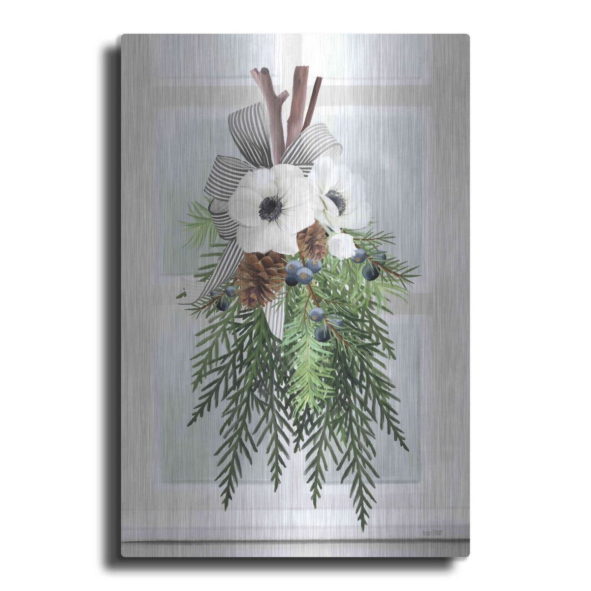 'Juniper Christmas Swag' by House Fenway – Metal Wall Art