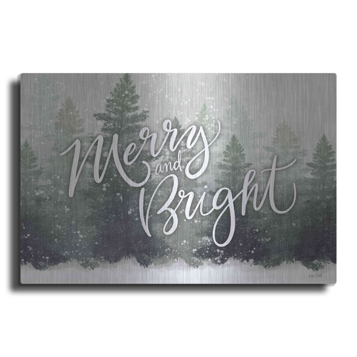 'Merry & Bright Snowfall' by House Fenway – Metal Wall Art
