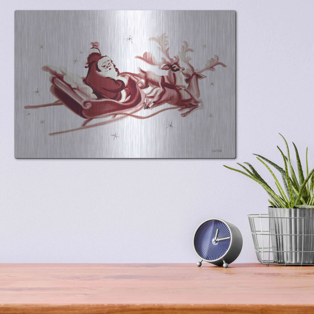 'Retro Santa' by House Fenway – Metal Wall Art, 16x12 room view