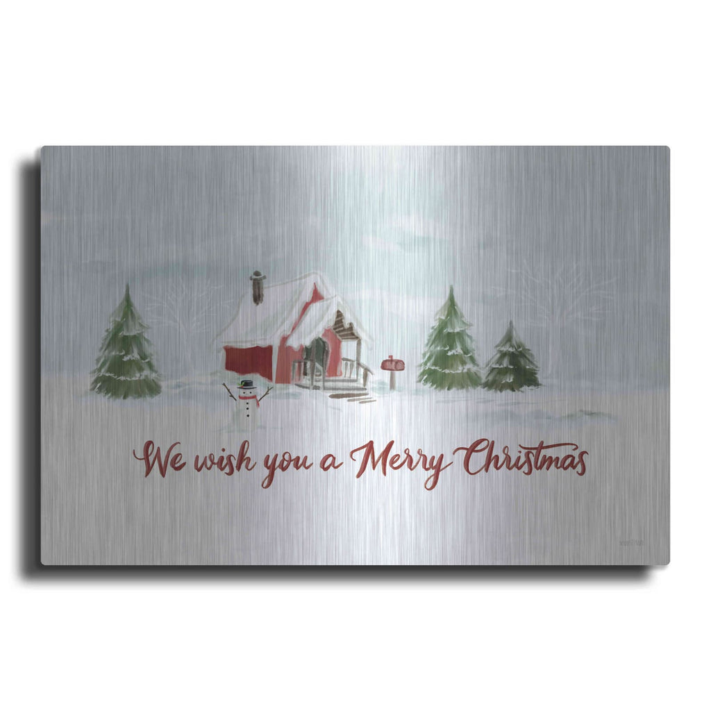 'Snowy Christmas House' by House Fenway – Metal Wall Art