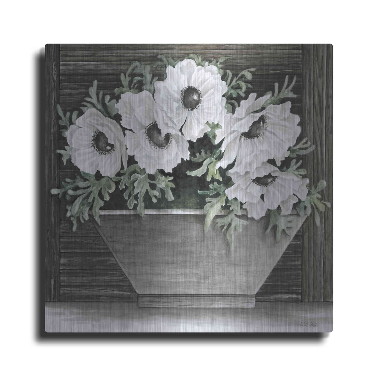 'Poppies Planter' by Cindy Jacobs – Metal Wall Art