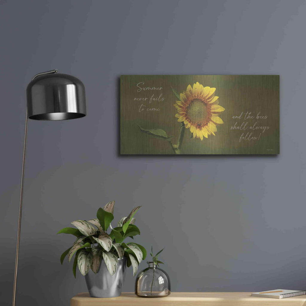 'Summer Never Fails To Come' by Susie Boyer – Metal Wall Art, 24x12 room view