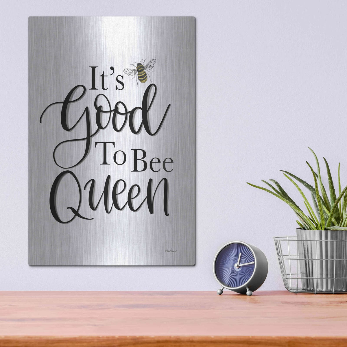 'Its Good To Be Queen' by Lisa Larson – Metal Wall Art, 12x16 room view