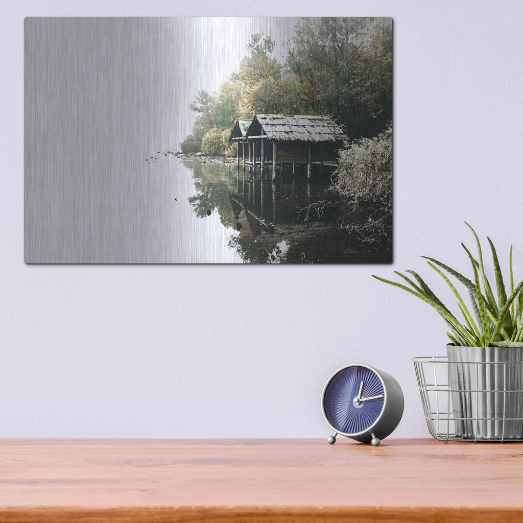 'Docs On The Lake' by Susan Ball – Metal Wall Art, 16x12 room view