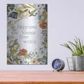 'Happiness Blooms From Within' by Susan Ball – Metal Wall Art, 12x16 room view