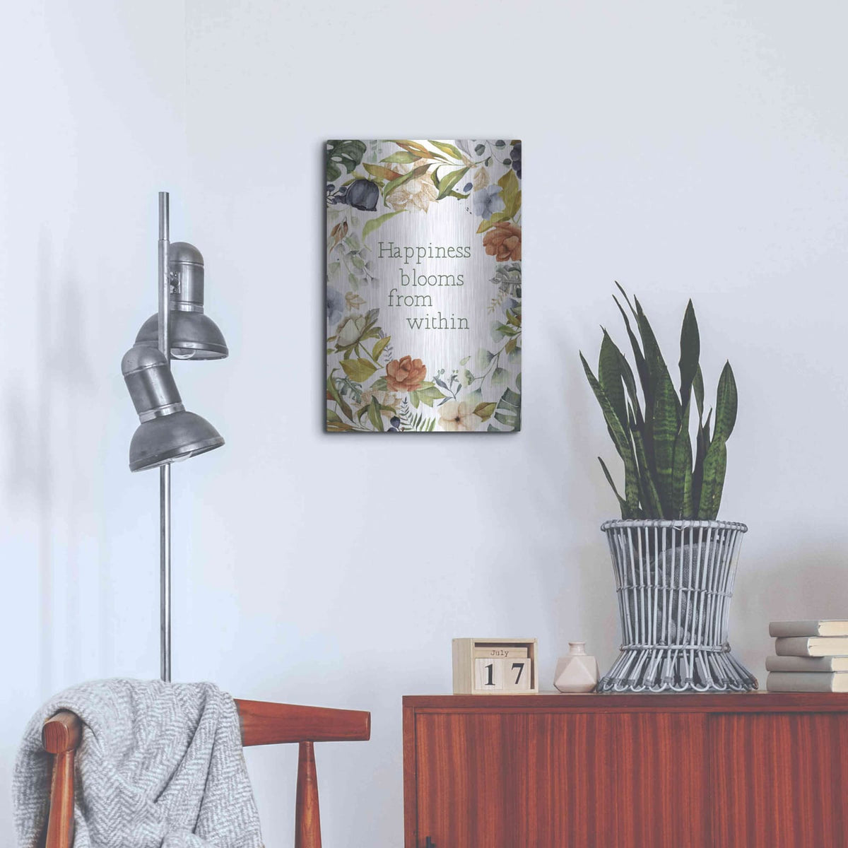 'Happiness Blooms From Within' by Susan Ball – Metal Wall Art, 16x24 room view