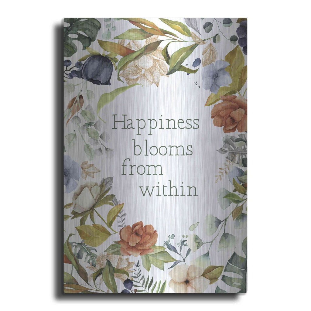 'Happiness Blooms From Within' by Susan Ball – Metal Wall Art