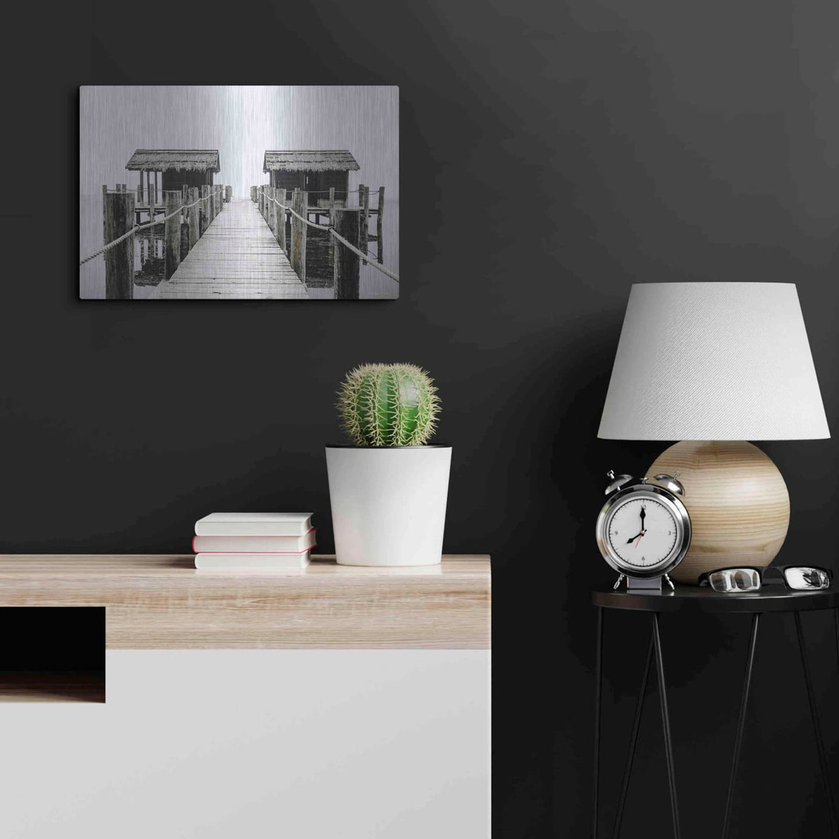 'Ocean Pier' by Susan Ball – Metal Wall Art, 24x16 room view