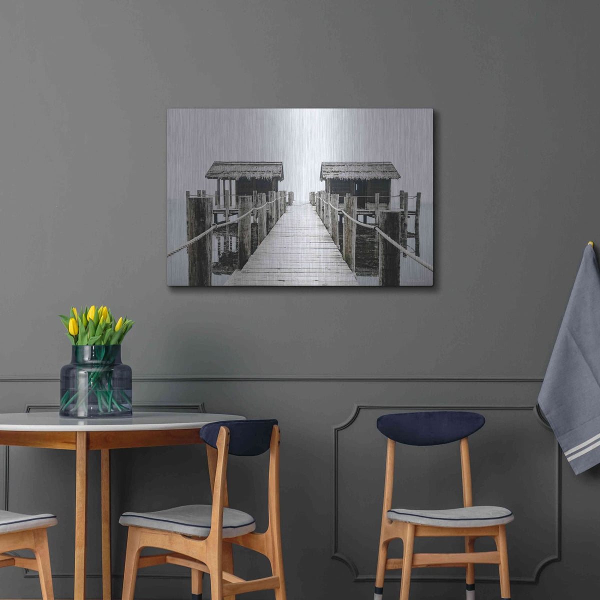 'Ocean Pier' by Susan Ball – Metal Wall Art, 36x24 room view