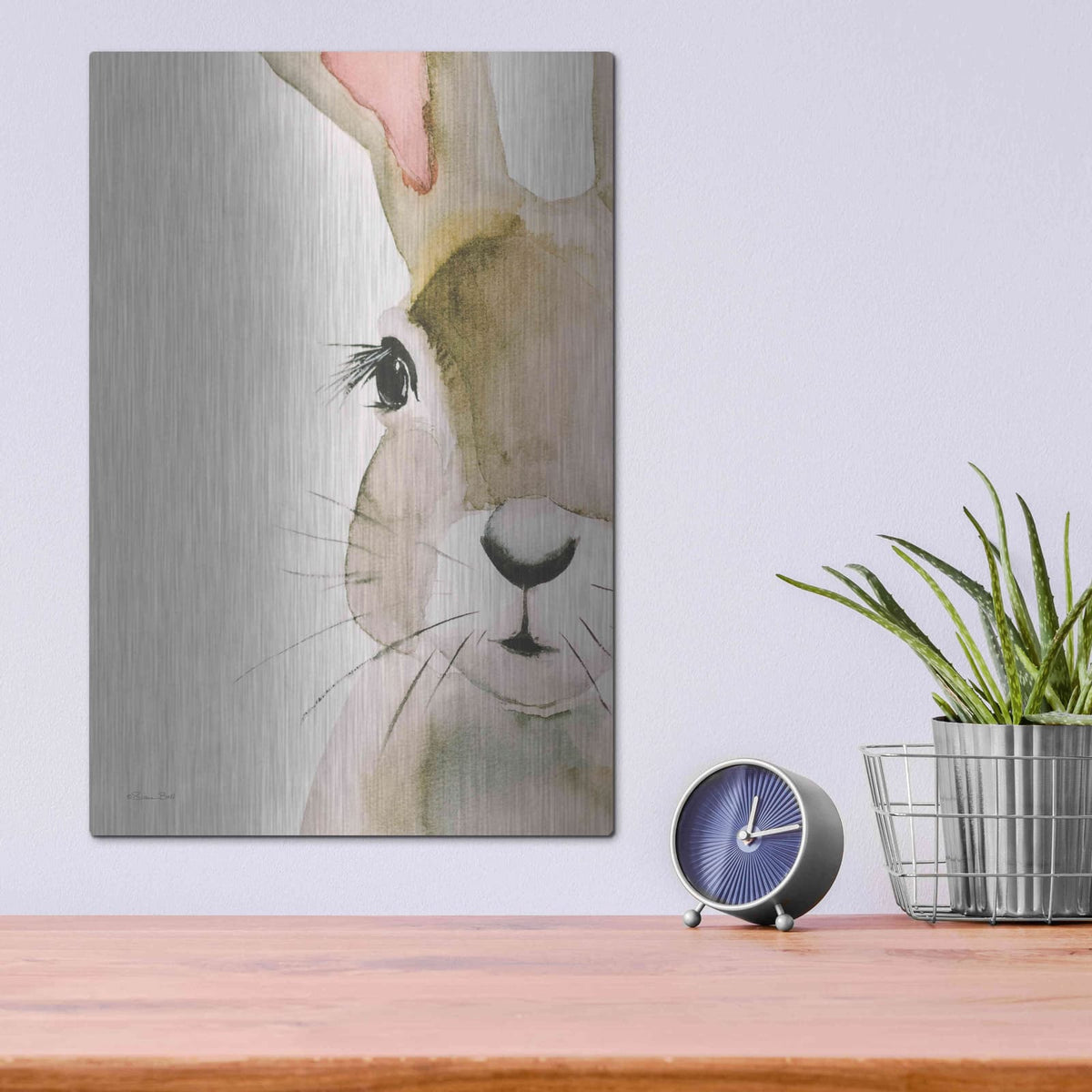 'Peeking Bunny' by Susan Ball – Metal Wall Art, 12x16 room view