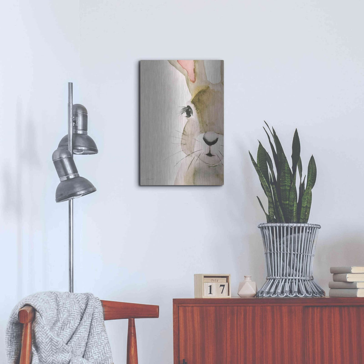 'Peeking Bunny' by Susan Ball – Metal Wall Art, 16x24 room view