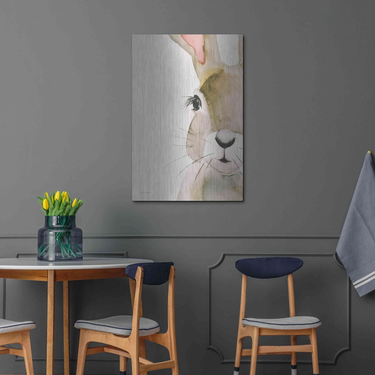 'Peeking Bunny' by Susan Ball – Metal Wall Art, 24x36 room view