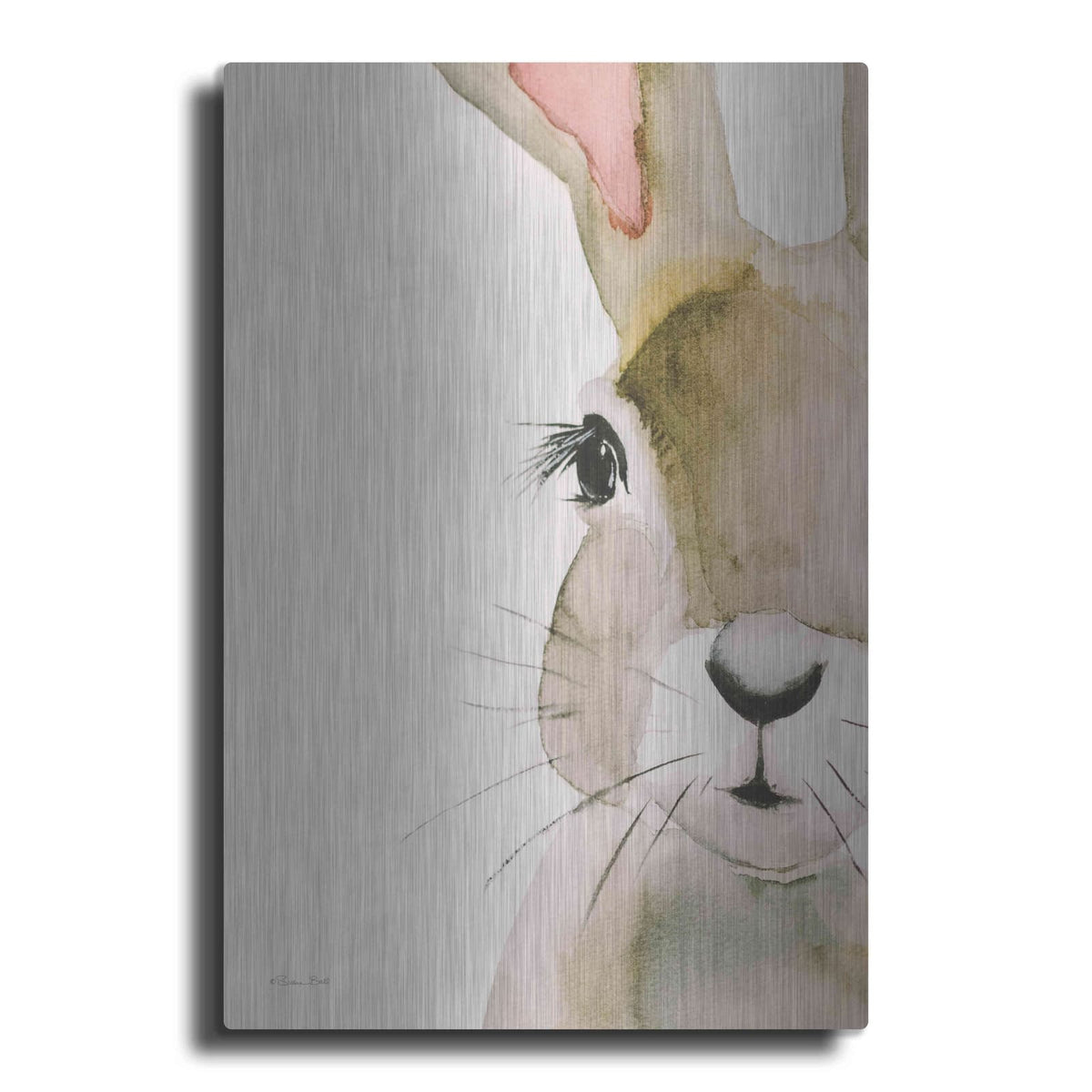 'Peeking Bunny' by Susan Ball – Metal Wall Art