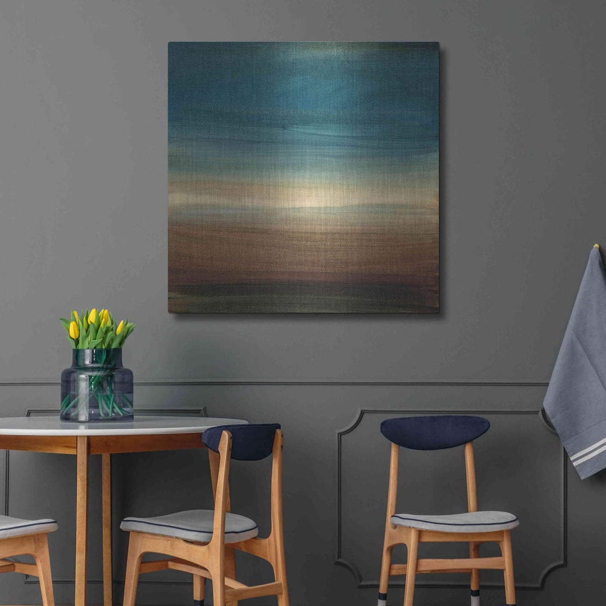 'Abstract Horizon IV' by Ethan Harper – Metal Wall Art, 36x36 room view