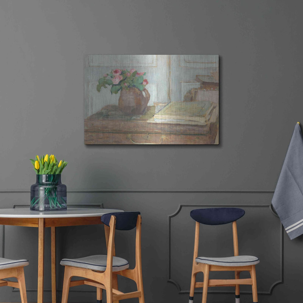 'Artist Pain Box With Flowers' by Stellar Design Studio – Metal Wall Art, 36x24 room view