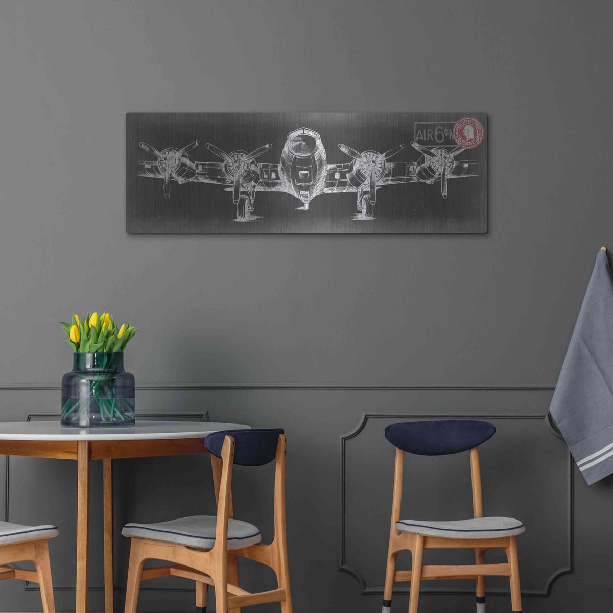 'Aeronautic Collection F' by Ethan Harper – Metal Wall Art, 48x16 room view