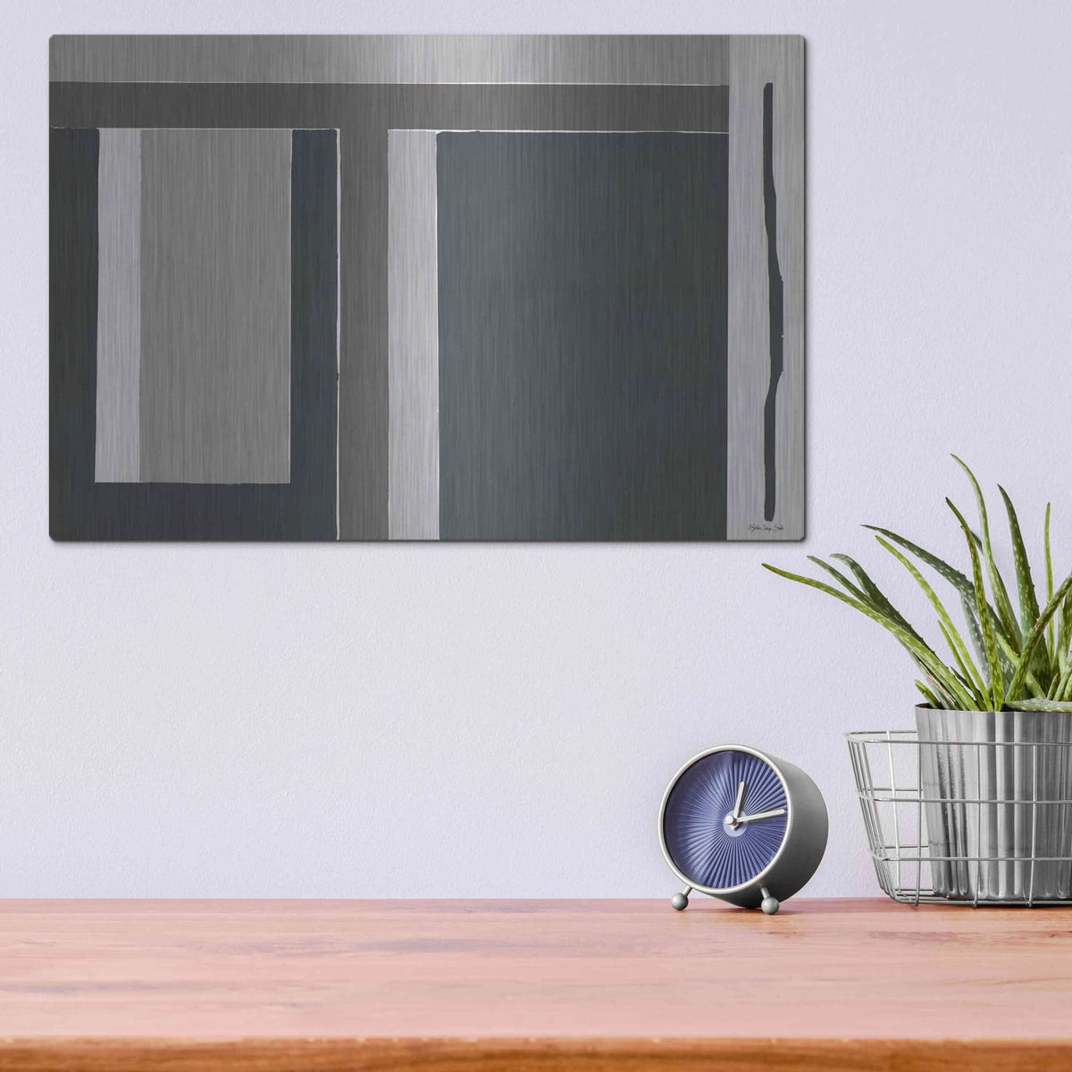 'Blocks II' by Stellar Design Studio – Metal Wall Art, 16x12 room view
