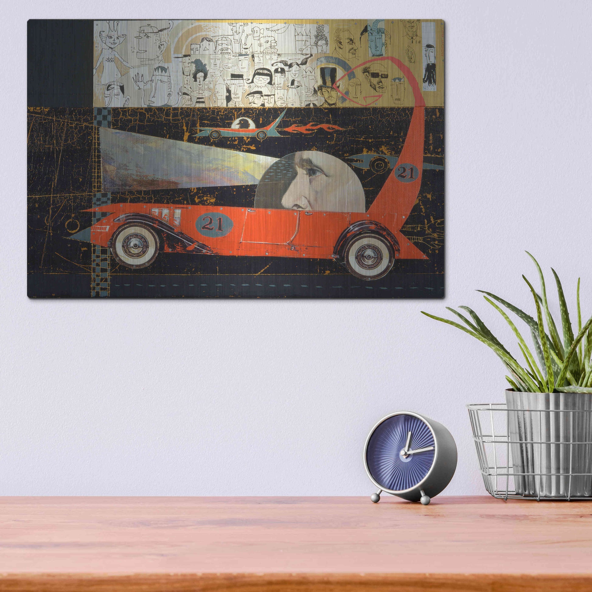 Luxe Metal Art 'Car 21' by Anthony Freda, Metal Wall Art,16x12