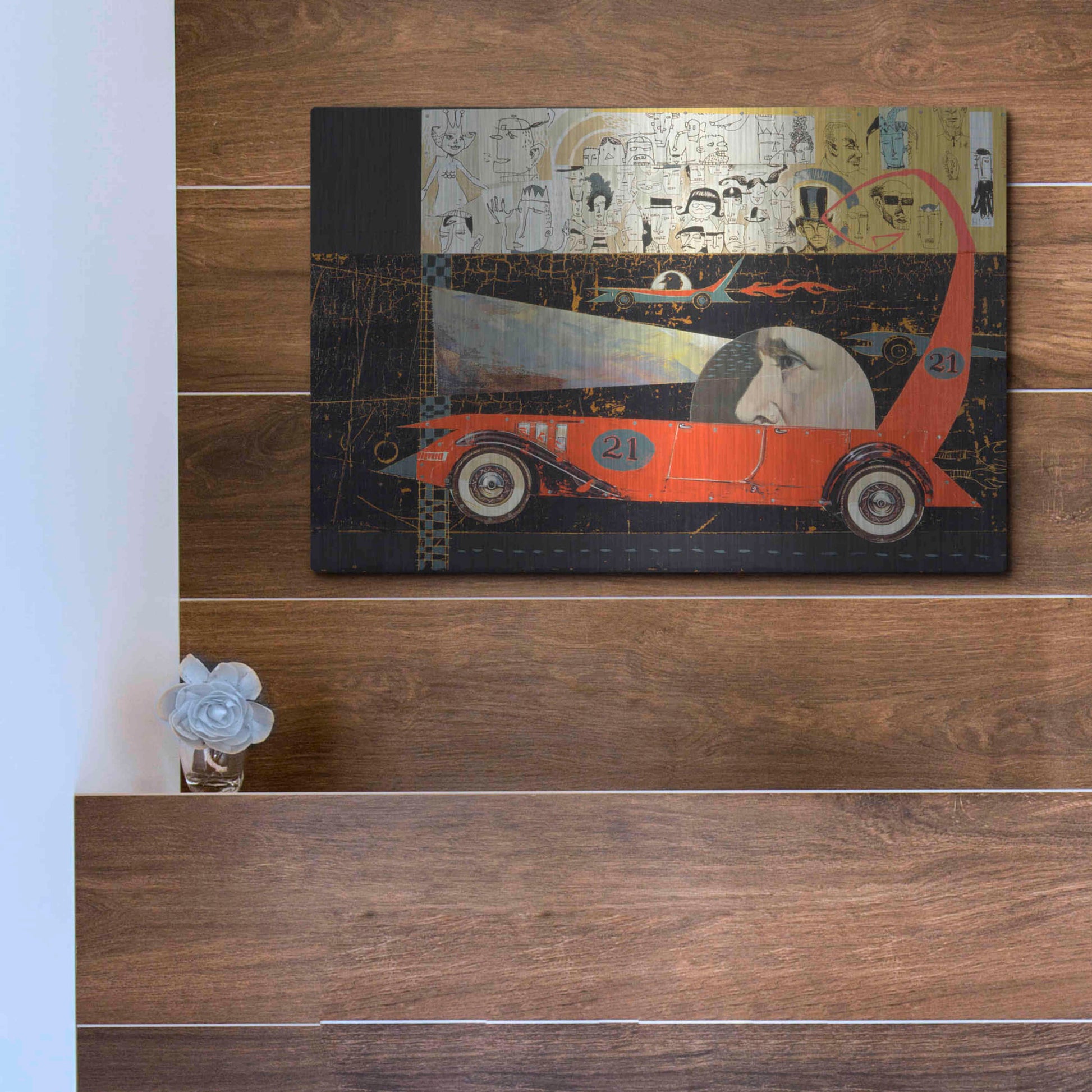 Luxe Metal Art 'Car 21' by Anthony Freda, Metal Wall Art,16x12