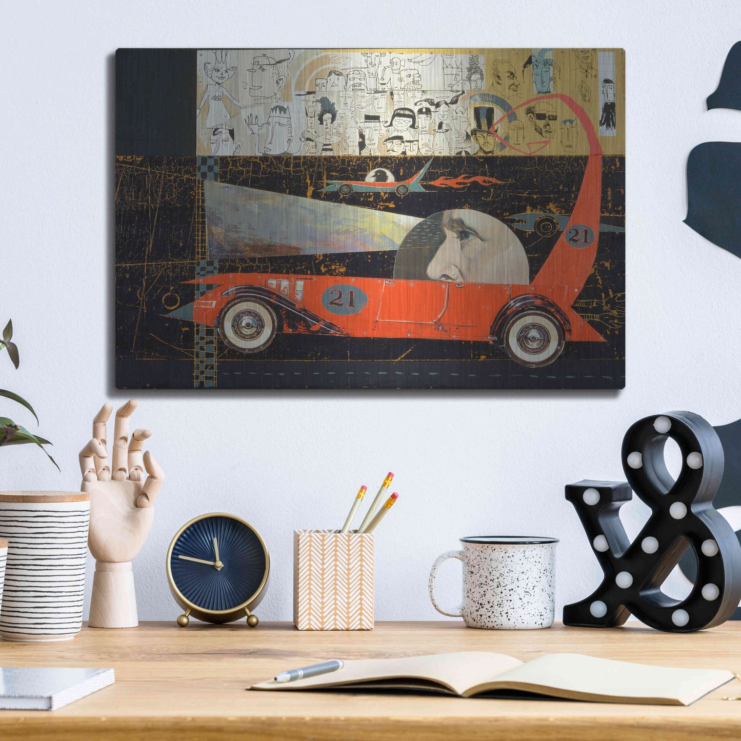 Luxe Metal Art 'Car 21' by Anthony Freda, Metal Wall Art,16x12