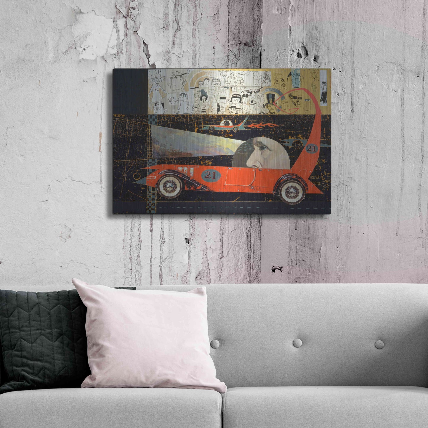 Luxe Metal Art 'Car 21' by Anthony Freda, Metal Wall Art,36x24