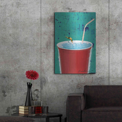 Luxe Metal Art 'Big Drink' by Anthony Freda, Metal Wall Art,24x36