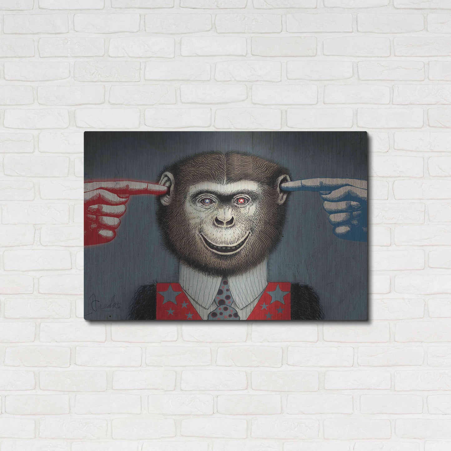 Luxe Metal Art 'Monkey' by Anthony Freda, Metal Wall Art,36x24