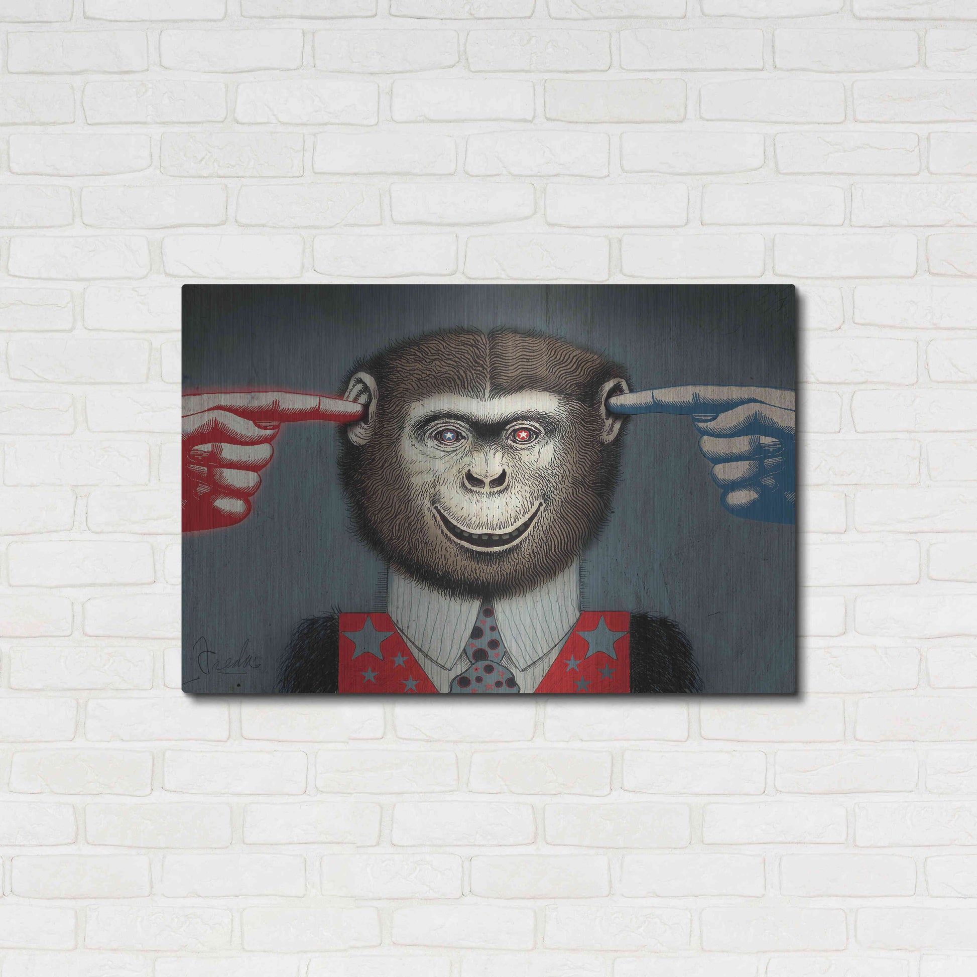 Luxe Metal Art 'Monkey' by Anthony Freda, Metal Wall Art,36x24