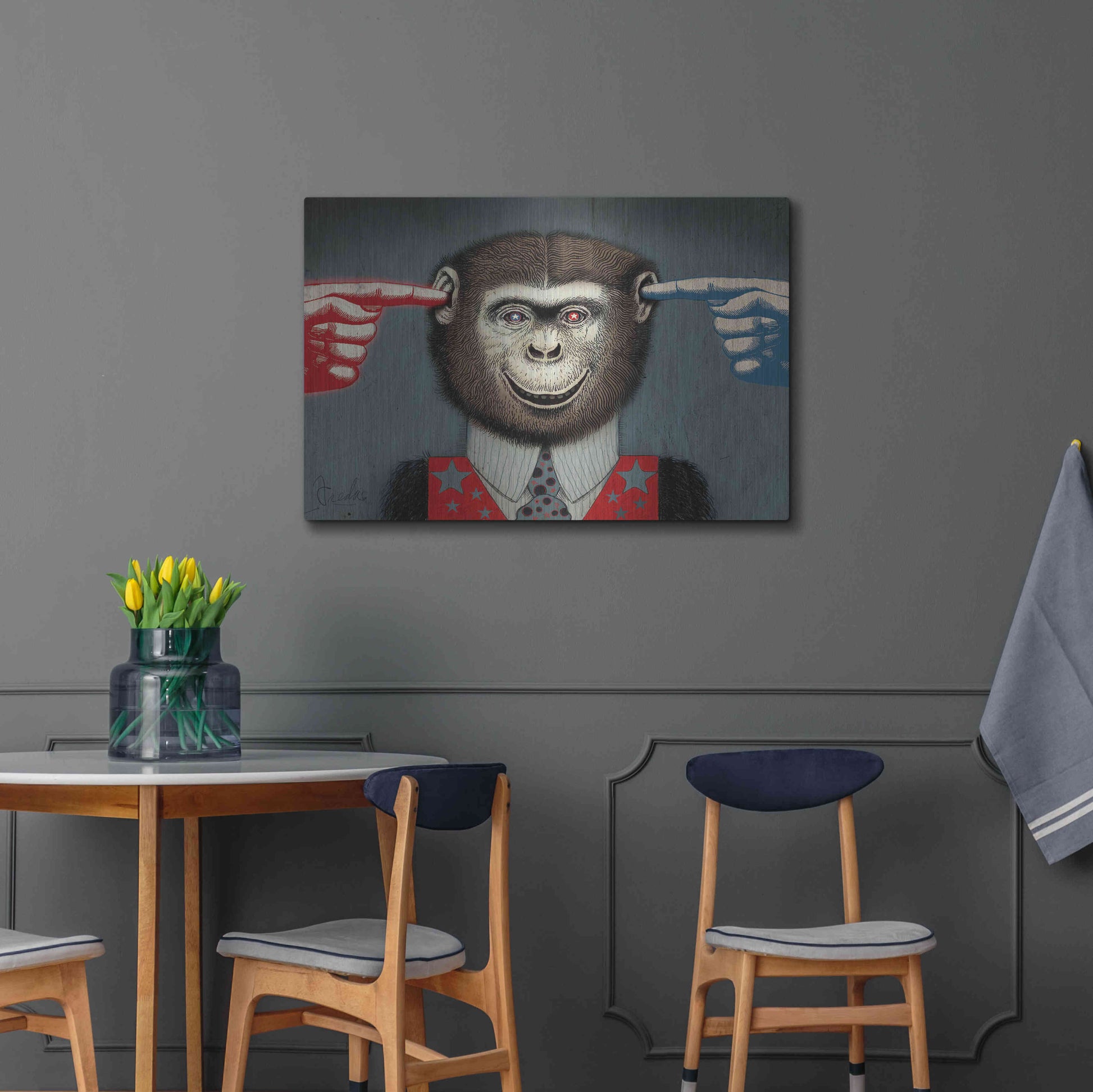 Luxe Metal Art 'Monkey' by Anthony Freda, Metal Wall Art,36x24